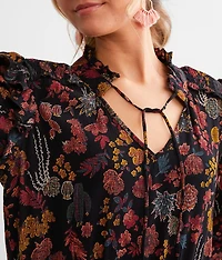 Floral Ruffle Top