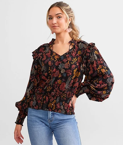 Floral Ruffle Top