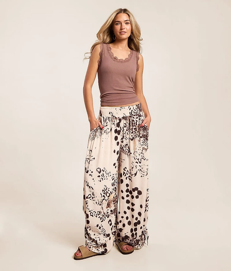 Animal Print Wide Leg Pant