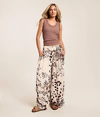 Animal Print Wide Leg Pant