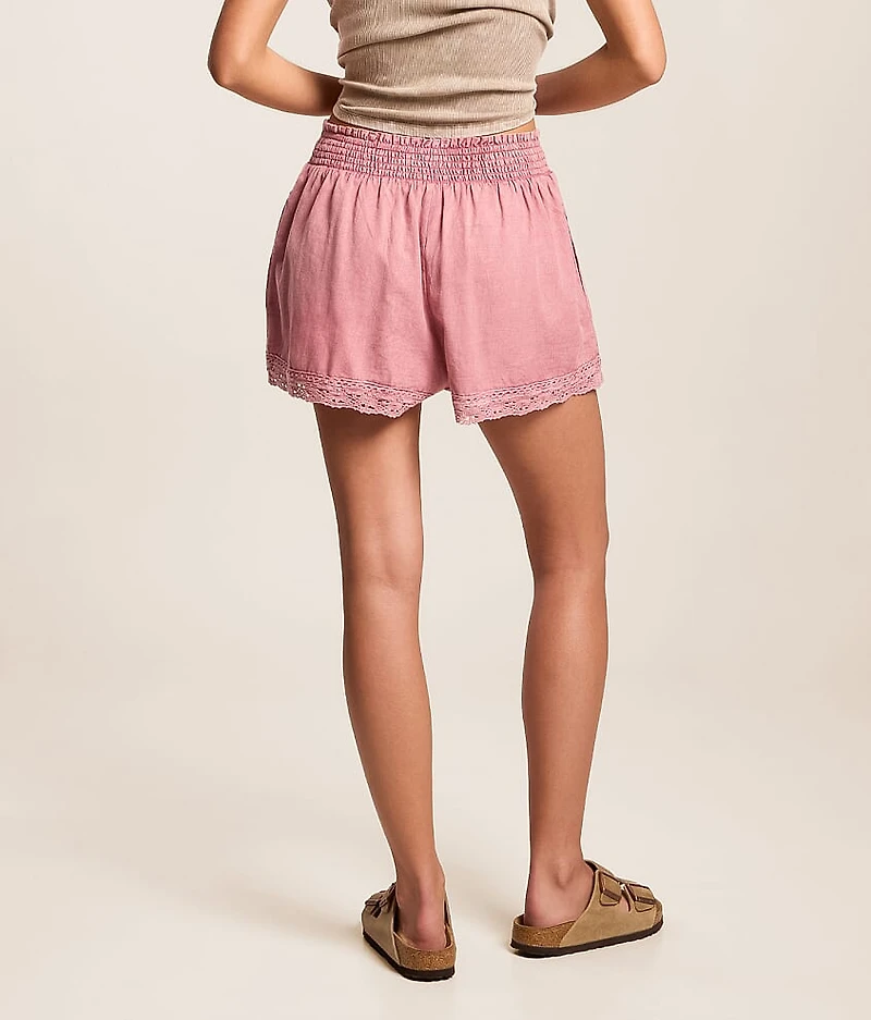 Smocked Lace Trim Short
