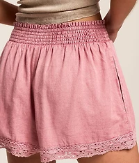 Smocked Lace Trim Short