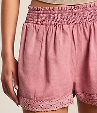 Smocked Lace Trim Short