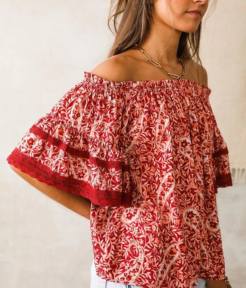 Floral Off The Shoulder Top