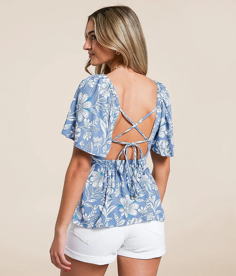 Peplum Floral Top