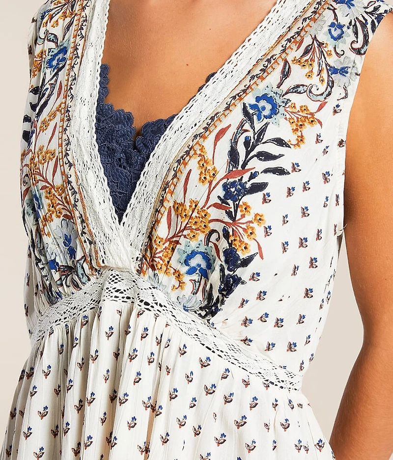 Floral Peplum Tank Top