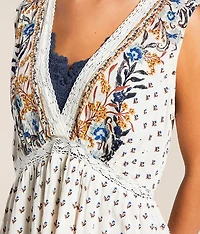 Floral Peplum Tank Top