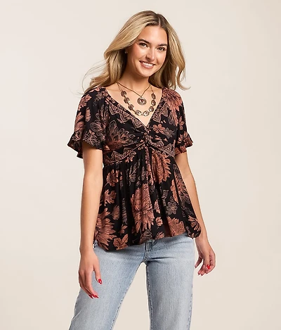 Floral Peplum Top
