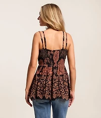 Floral Peplum Tank Top