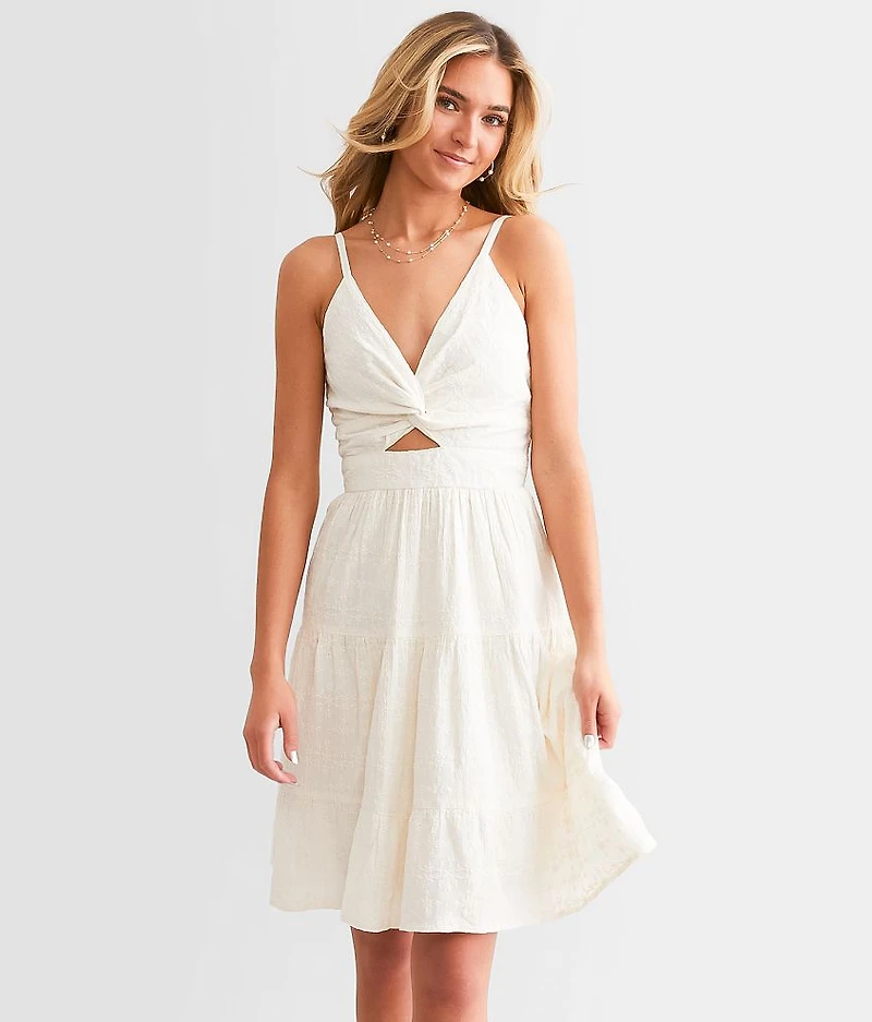 Floral Eyelet Mini Dress