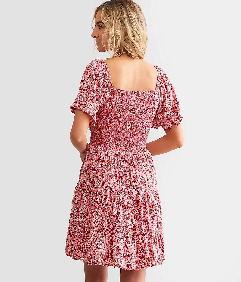 Floral Twisted Mini Dress