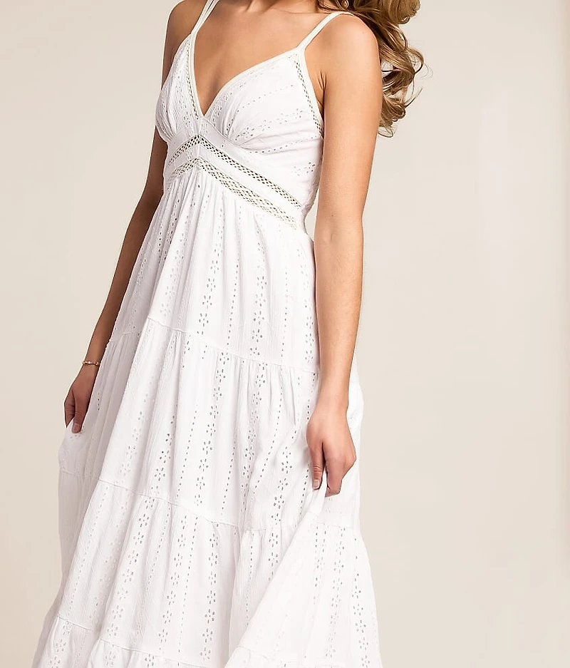 Eyelet Tiered Maxi Dress