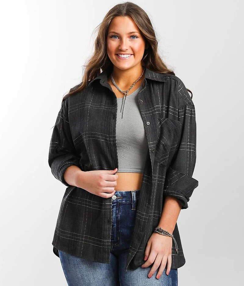 Metallic Plaid Shirt