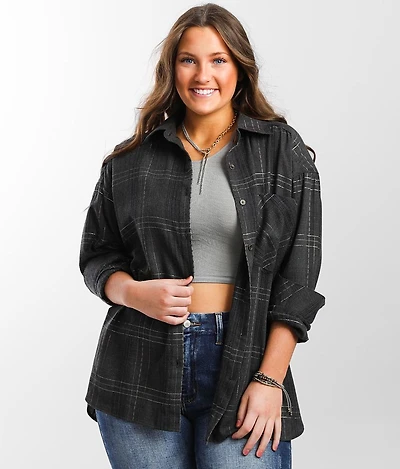 Metallic Plaid Shirt
