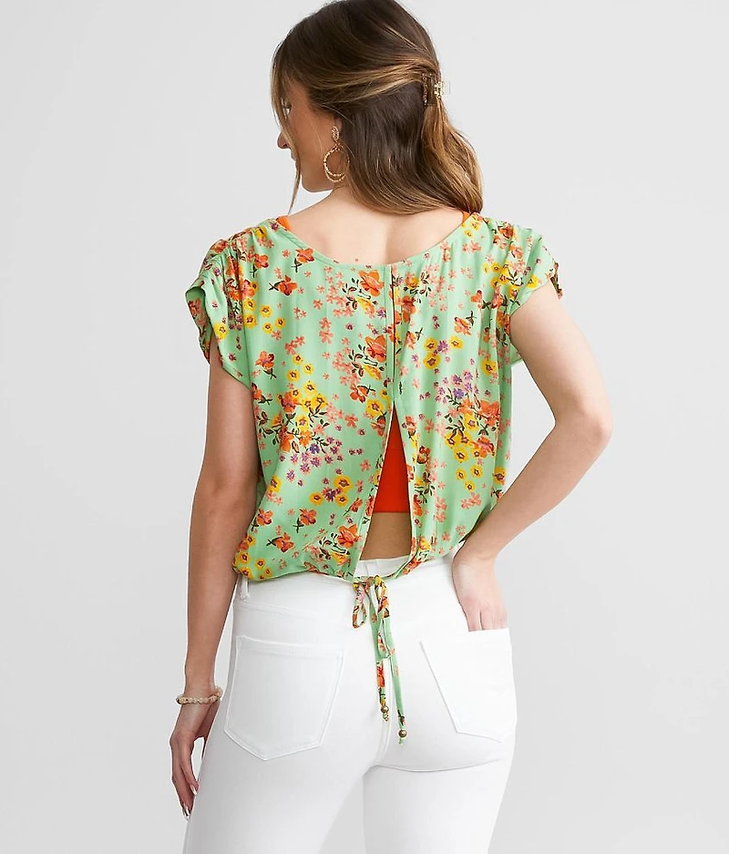 Floral Bubble Cropped Top