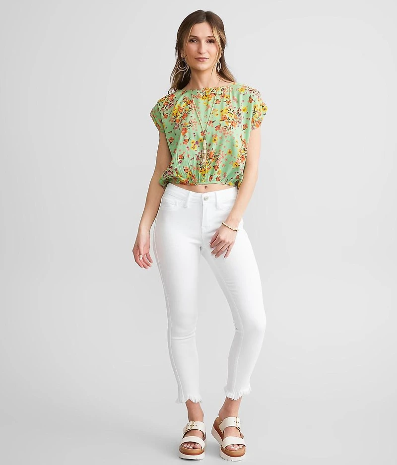 Floral Bubble Cropped Top