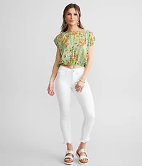 Floral Bubble Cropped Top