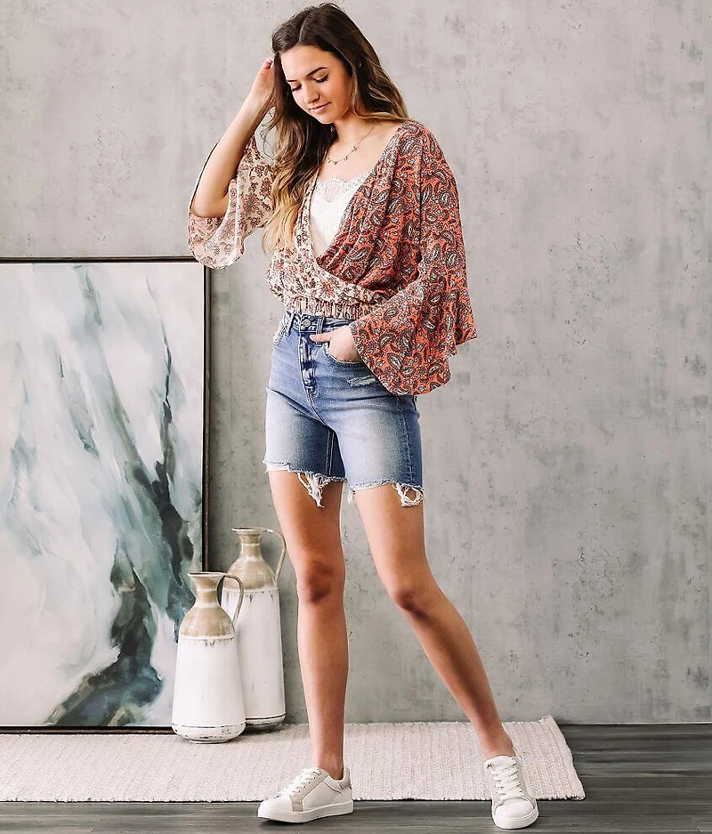 Paisley Surplice Top