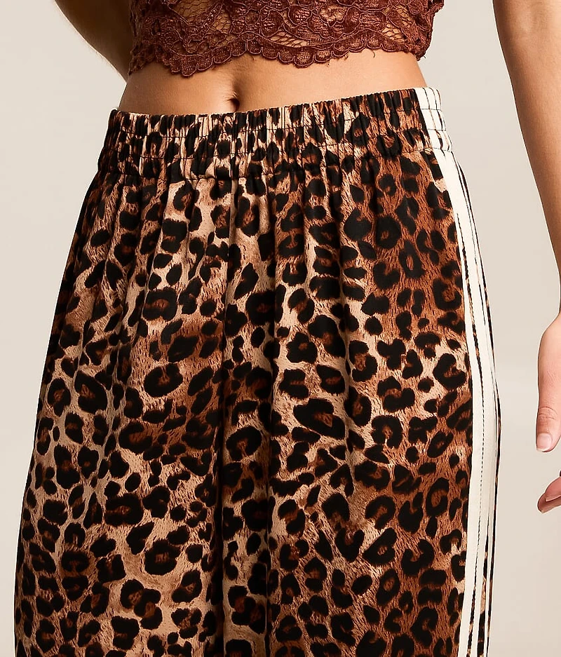Cheetah Wide Leg Track Pant