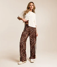 Cheetah Wide Leg Track Pant