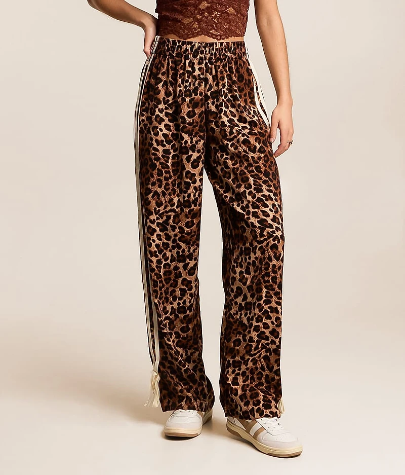 Cheetah Wide Leg Track Pant