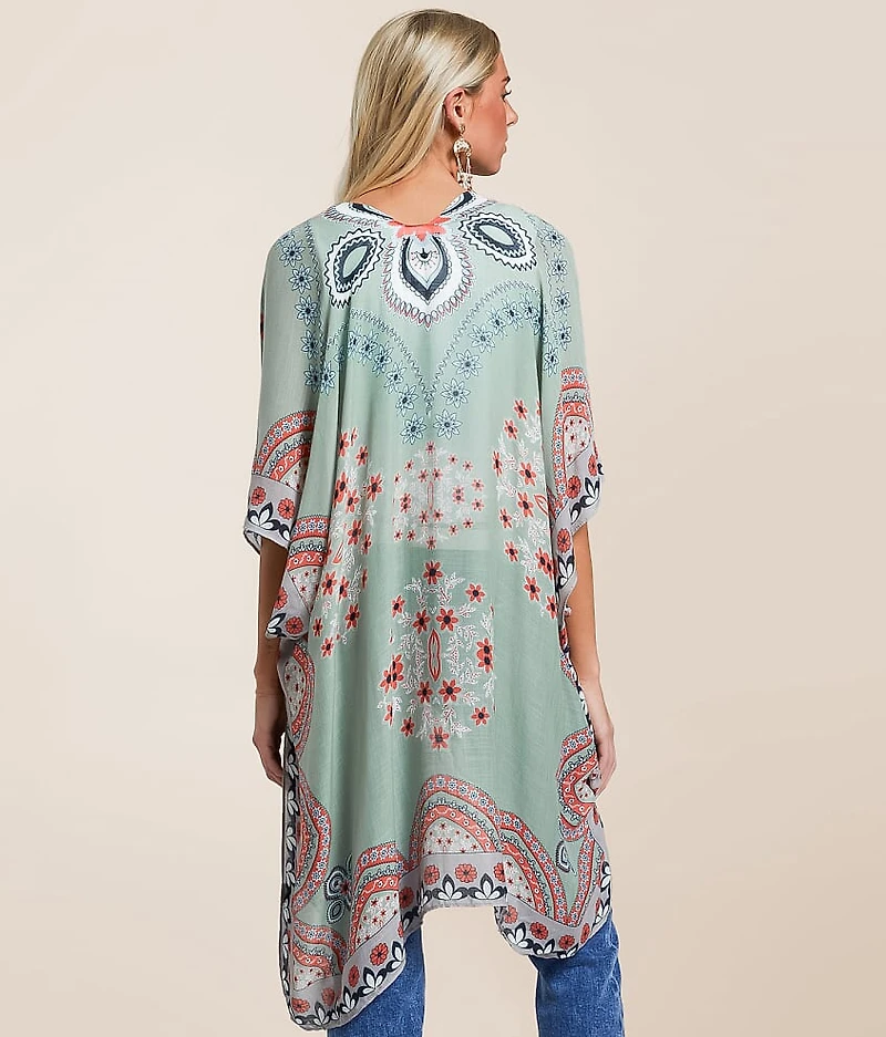 Floral Woven Kimono - One Size
