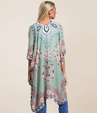 Floral Woven Kimono - One Size