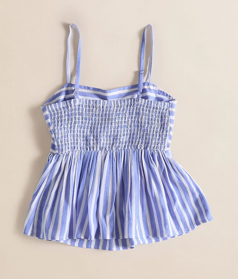 Girls - Striped Peplum Tank Top