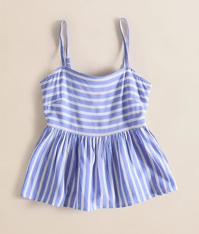 Girls - Striped Peplum Tank Top