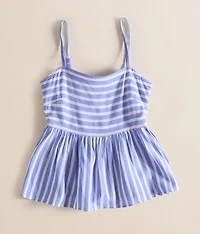 Girls - Striped Peplum Tank Top