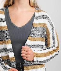 Shredded Back Cardigan Sweater