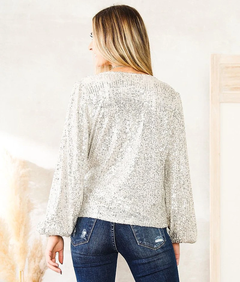 Sequin Wrap Top