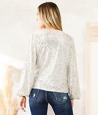 Sequin Wrap Top
