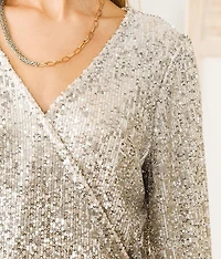 Sequin Wrap Top
