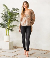 Sequin Wrap Tie Top