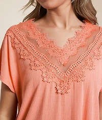 Eyelash Lace Pieced Top
