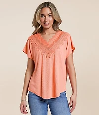 Eyelash Lace Pieced Top