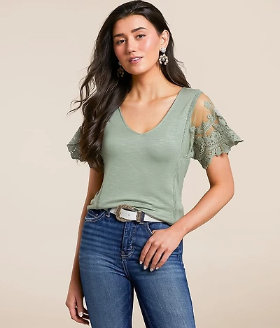 Lace Trim Top