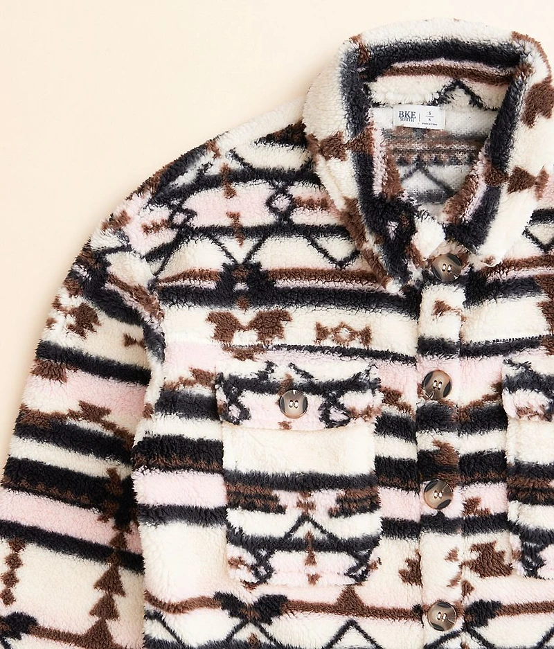 Girls - Southwestern Fleece Shacket