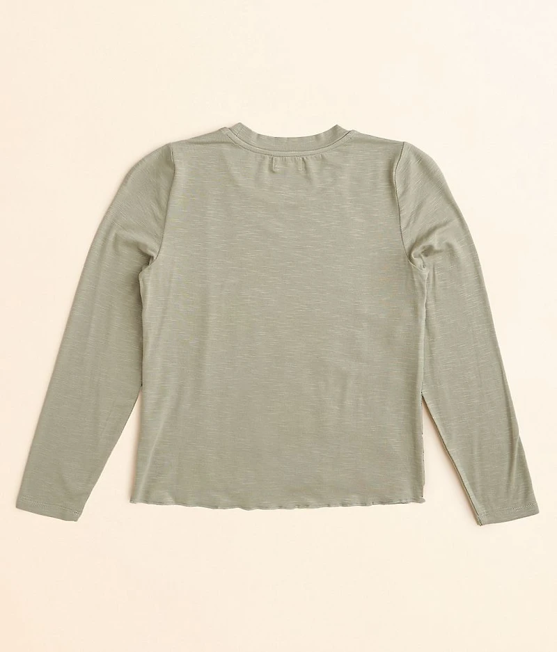 Girls - Floral Lace Overlay Top