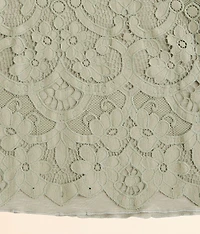 Girls - Floral Lace Overlay Top