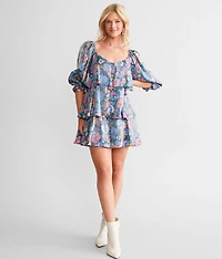 Floral Tiered Mini Dress