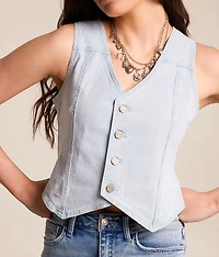 Striped Denim Vest