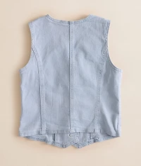 Girls - Striped Denim Stretch Vest