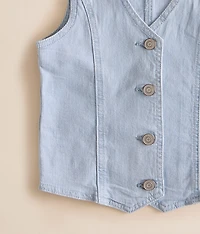 Girls - Striped Denim Stretch Vest