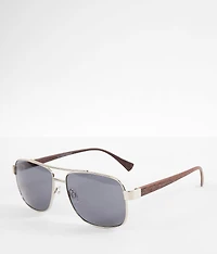 Wood Stem Aviator Sunglasses
