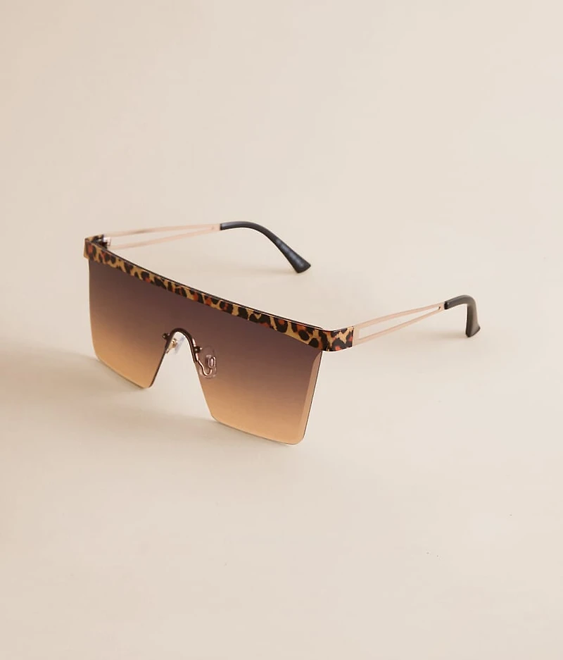Leopard Shield Sunglasses