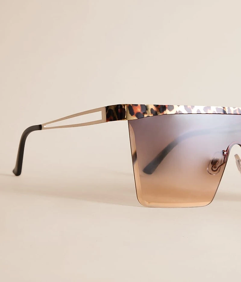 Leopard Shield Sunglasses