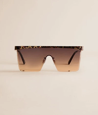 Leopard Shield Sunglasses