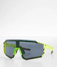 Neon Splatter Shield Sunglasses